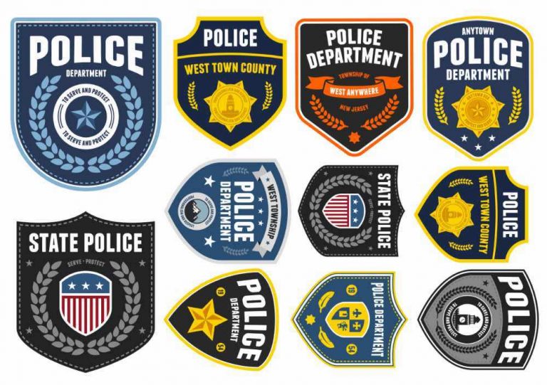 Amerikaanse politiebadges als nep tatoeages.