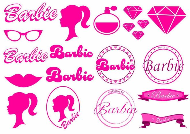 Barbie tatoeages. Barbie logo's en andere roze tatoeages die passen als je je wilt verkleden als Barbie